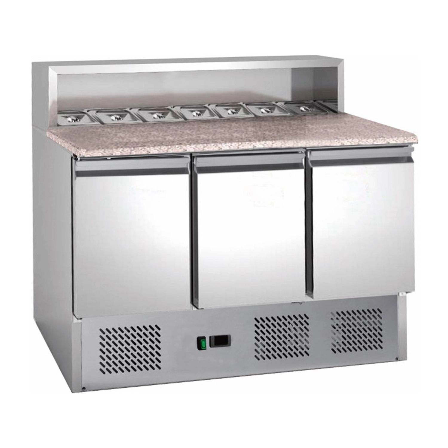 Bild von Saladette mit eingebauter Kühlung | 3 Türen | Volumen: 333 Liter | 1365 x 700 x 1087 mm