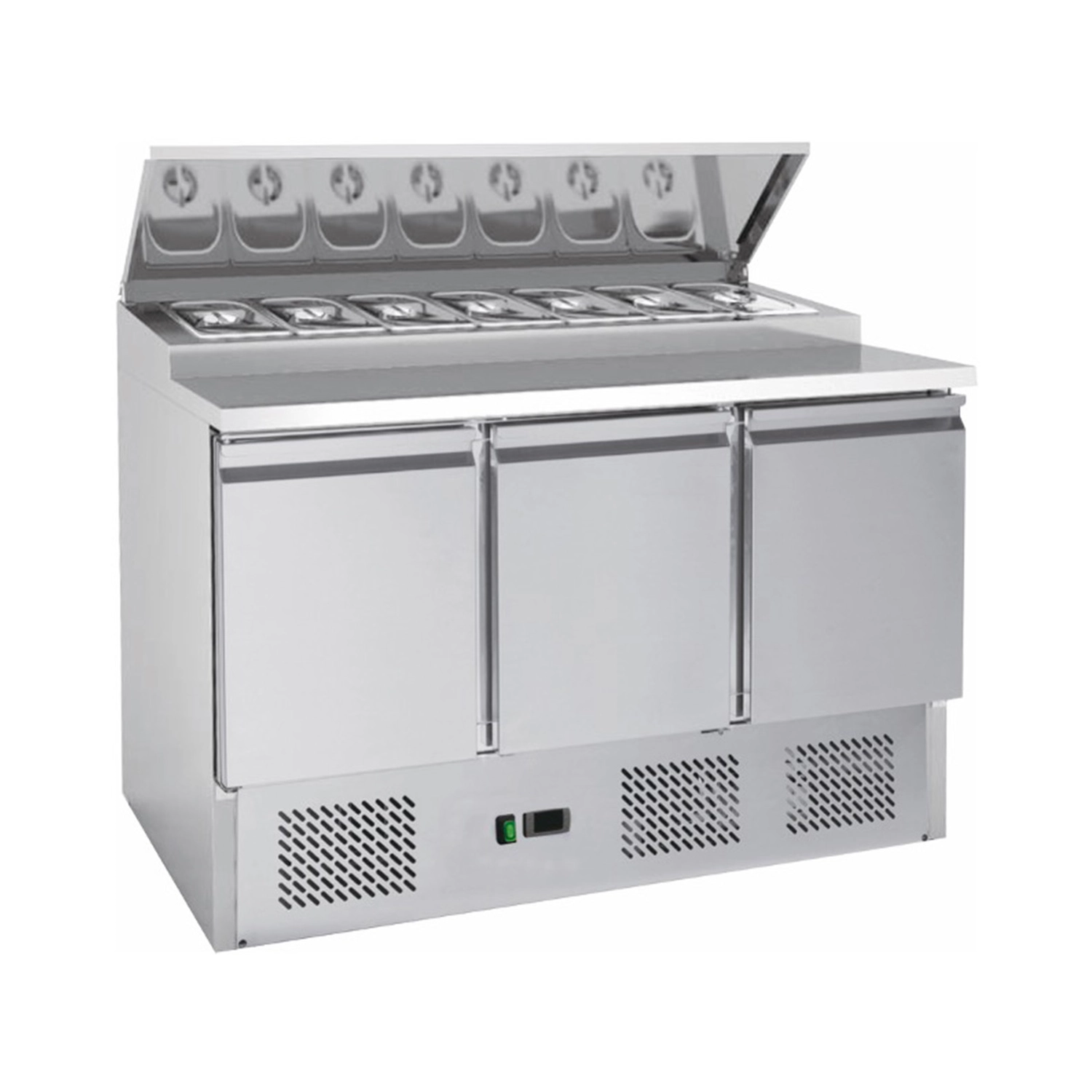 Bild von Saladette mit eingebauter Kühlung GN 1/3 | 3 Türen | Volumen: 333 Liter | 1365 x 700 x 1002 mm