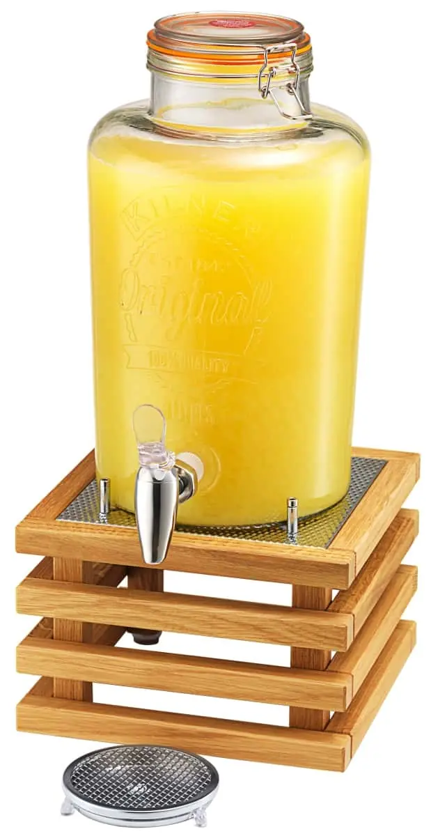 Bild von RAISER OAK 'Barrel' Glasdispenser 8 Liter m.Fuß aus Eichenholz