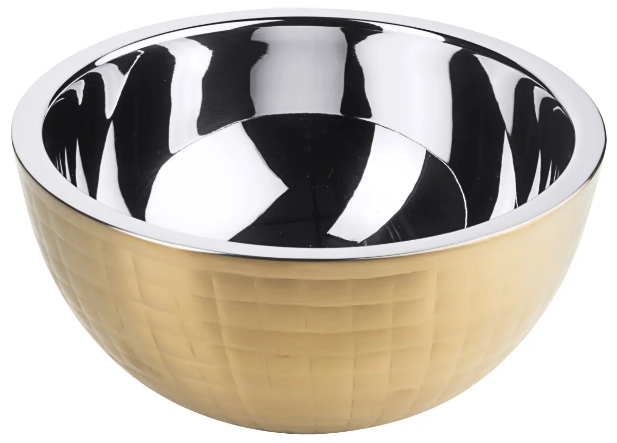 Bild von CARAFINE GOLD 'Buffetschale M'
gehammert, doppelwandig, PVD Gold Beschichtung