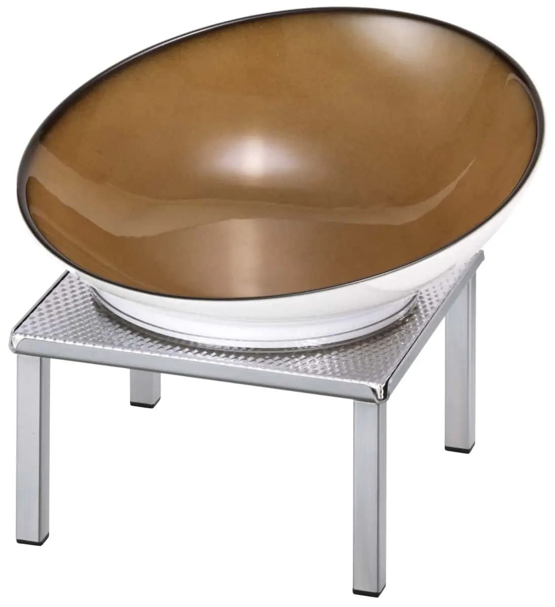 Bild von RAISER INOX 'Buffetschale' Porzellan, cara., Edelstahlfuß, H:22,5 cm