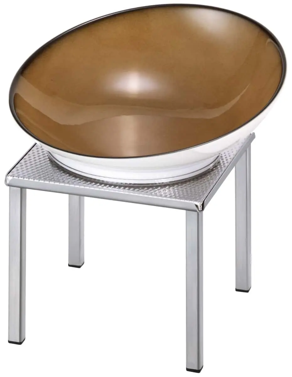 Bild von RAISER INOX 'Buffetschale' Porzellan, cara., Edelstahlfuß, H:27,5 cm