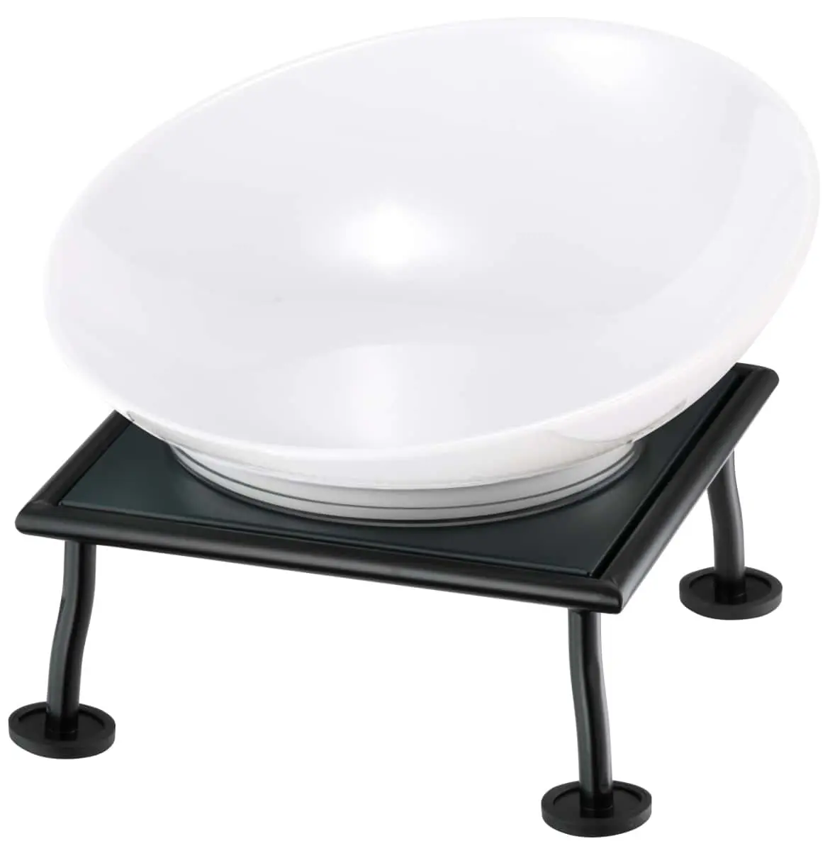 Bild von RAISER RUSTIC 'Buffetschale', weiß, Metallfuß, H: 22,7cm