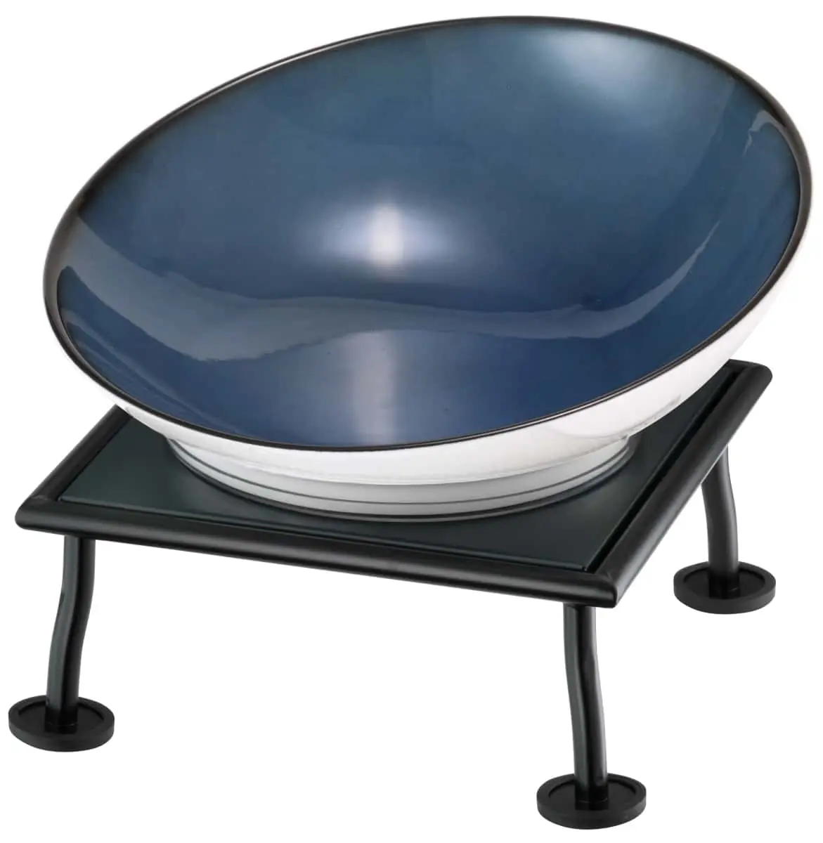 Bild von RAISER RUSTIC 'Buffetschale', blau, Metallfuß, H: 22,7cm