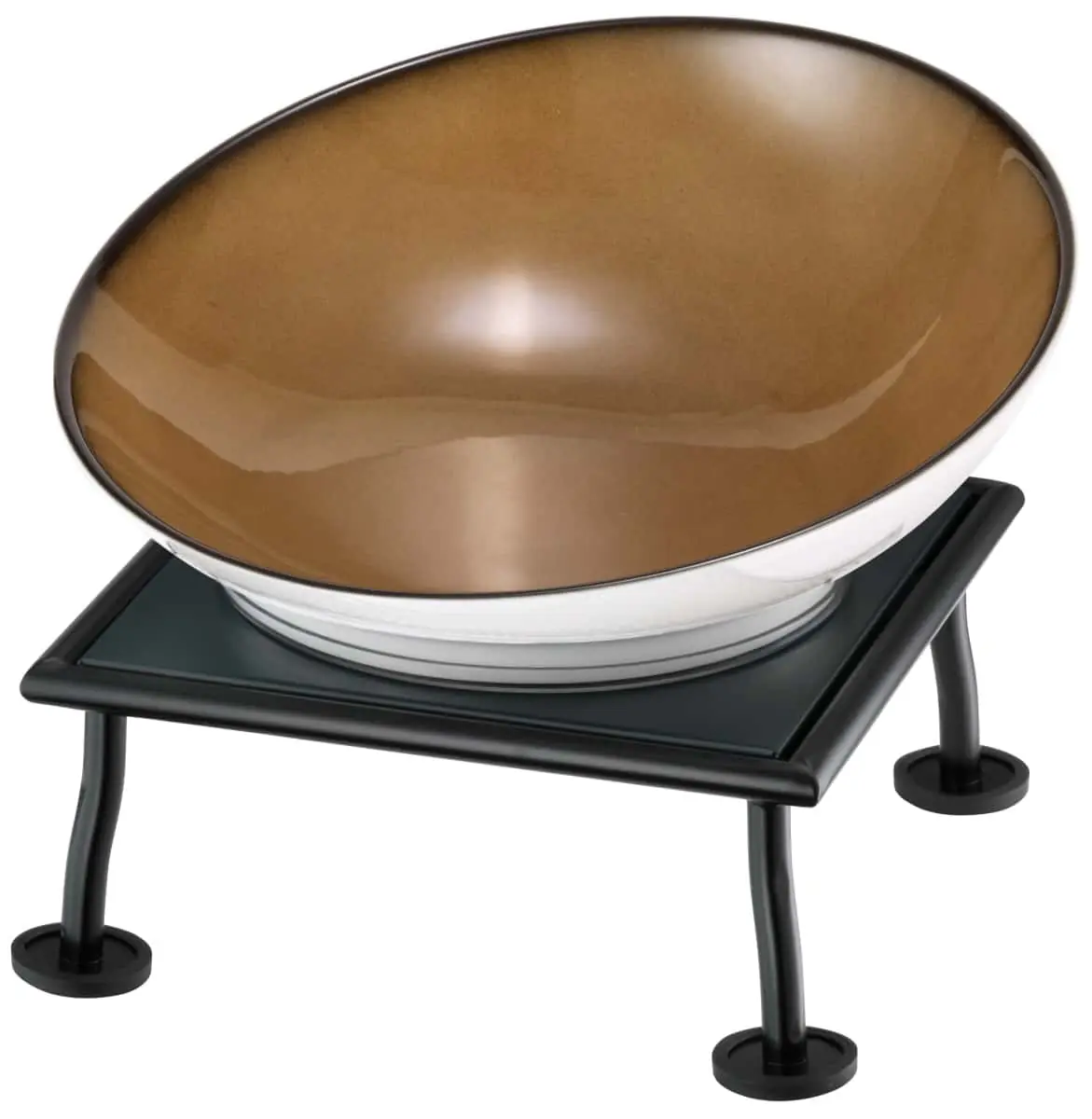 Bild von RAISER RUSTIC 'Buffetschale', caramel, Metallfuß, H: 22,7cm