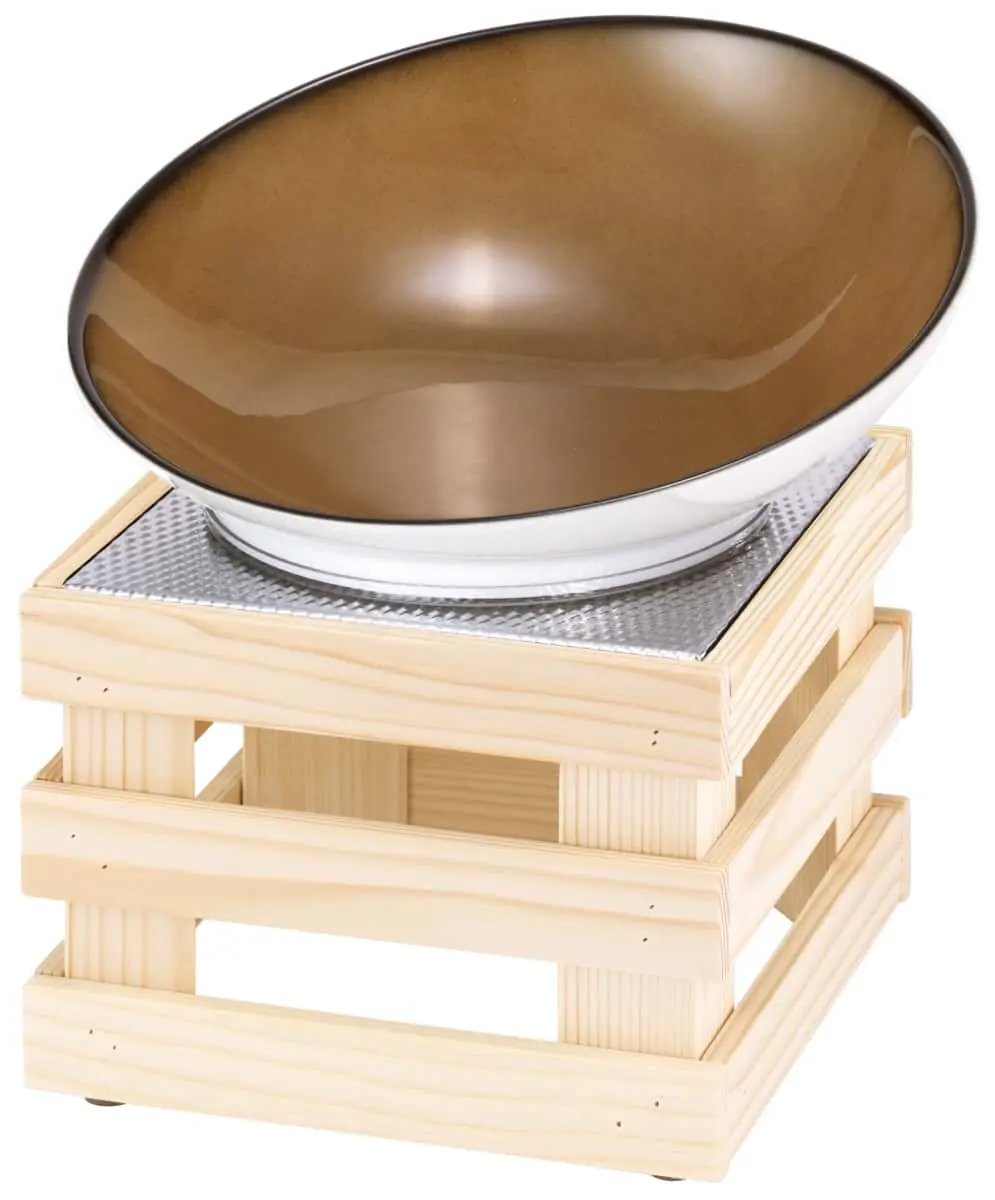 Bild von RAISER NATURE 'Buffetschale' Porzellan, caramel, Holzfuß, H: 28,5cm