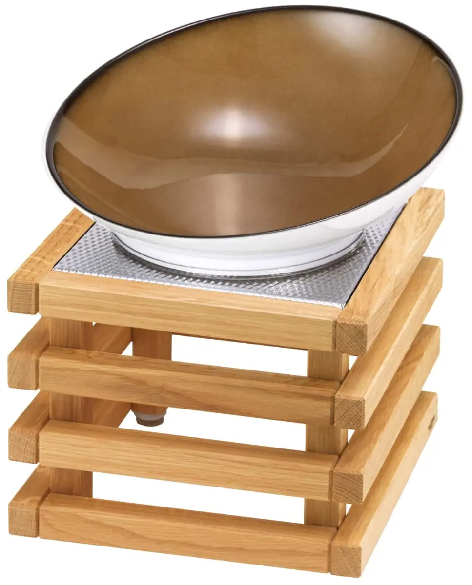 Bild von RAISER OAK 'Buffetschale' Porzellan, caramel, Holzfuß, H: 28,5cm