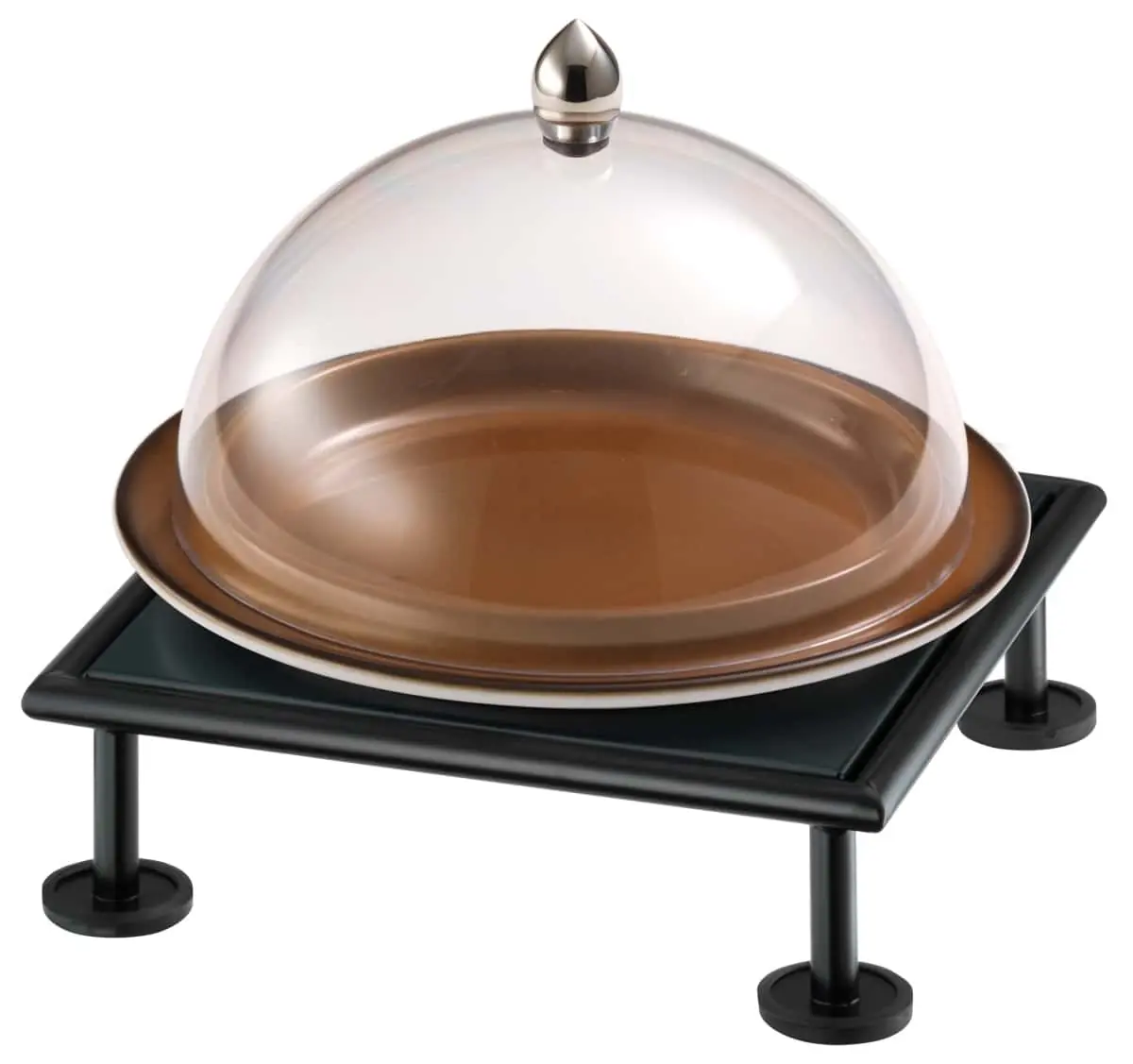 Bild von RAISER RUSTIC 'Clochenplatte' mit Porzellanteller, caramel, H:21,0 cm