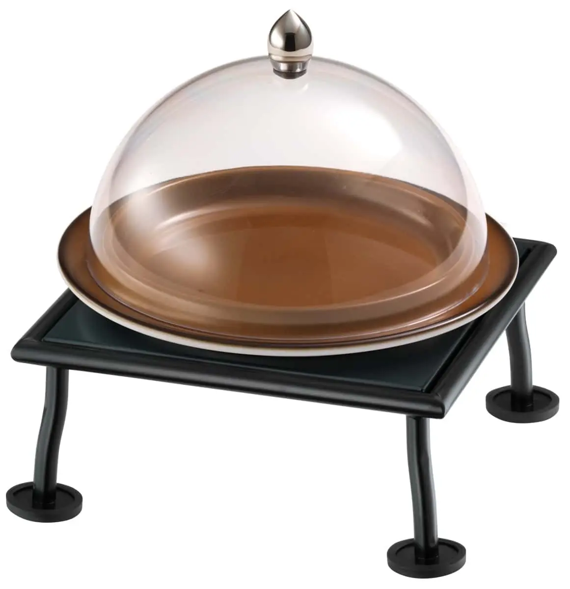 Bild von RAISER RUSTIC 'Clochenplatte' mit Porzellanteller, caramel, H:26,0 cm