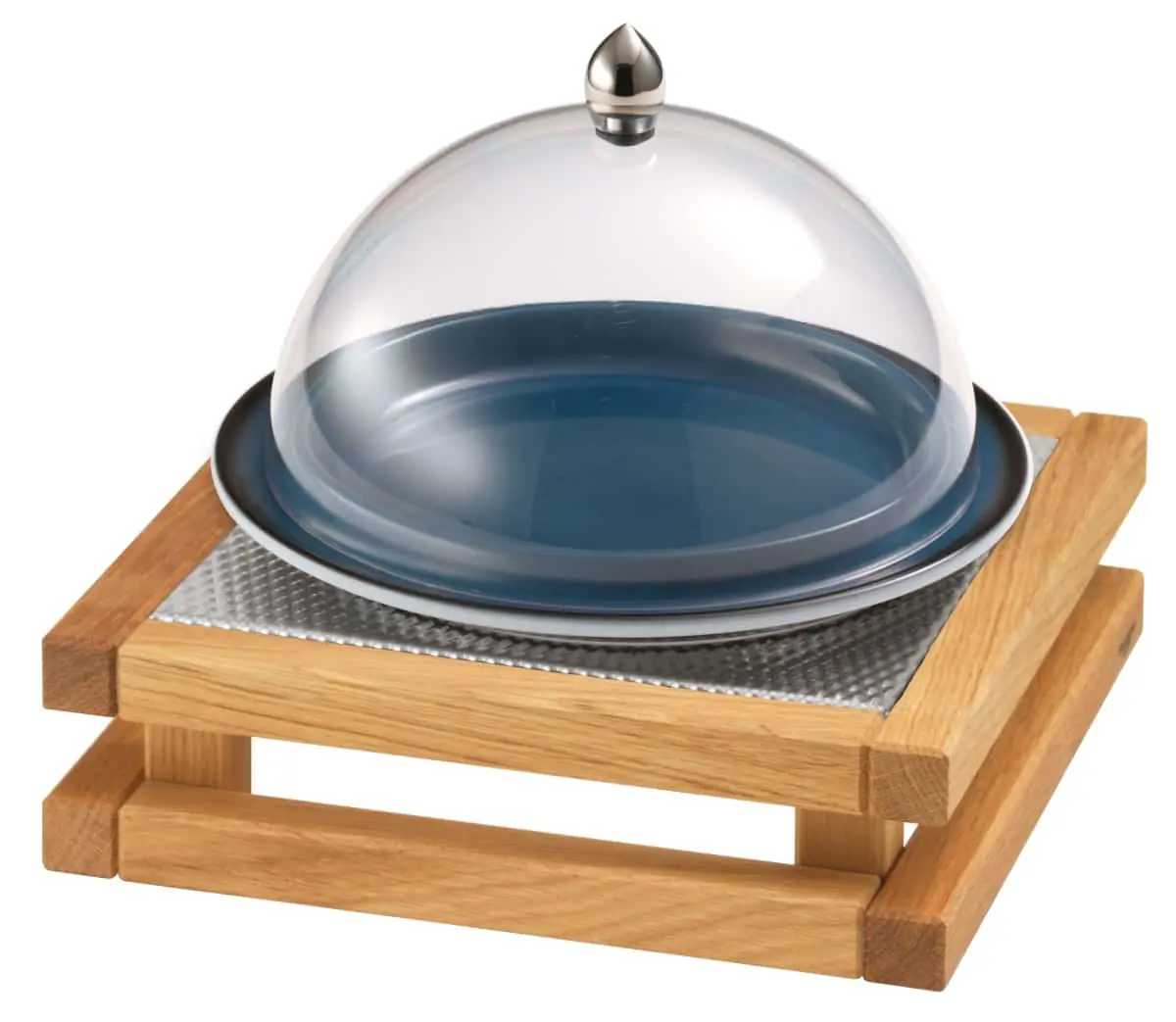 Bild von RAISER OAK 'Clochenplatte' mit Porzellanteller, blau, H:22,3 cm