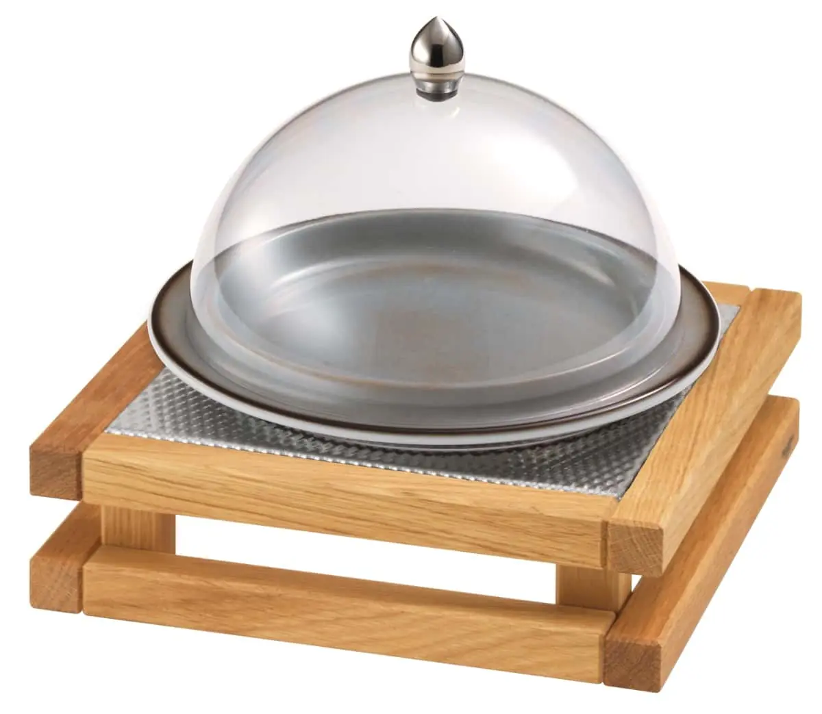 Bild von RAISER OAK 'Clochenplatte' mit Porzellanteller, grau, H:22,3 cm