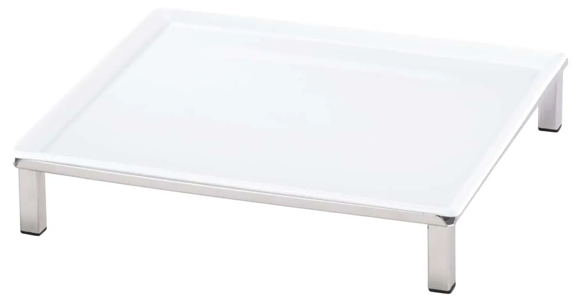 Bild von RAISER INOX 'Frischeplatte' Porzellan, weiß 33x33, H: 7,4 cm