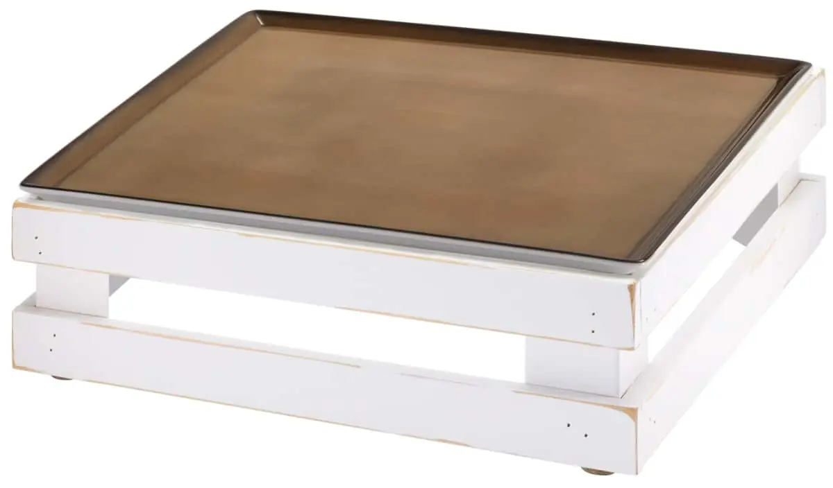 Bild von RAISER VINTAGE'Frischeplatte' Porzellan, caramel 33x33, H:11,9cm