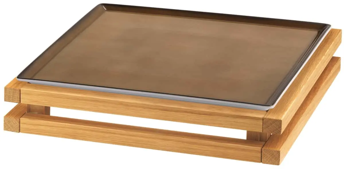 Bild von RAISER OAK 'Frischeplatte' Porzellan, caramel 33x33, H: 8,9 cm