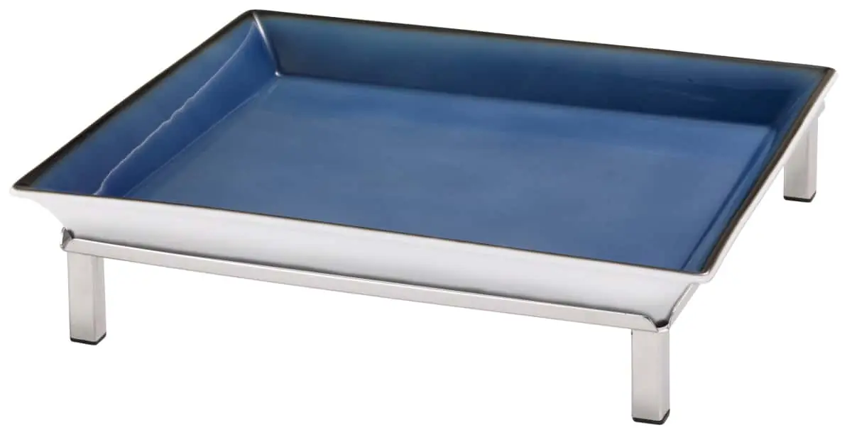 Bild von RAISER INOX 'Frischeschale' Porzellan, blau 33x33; H: 10,5 cm