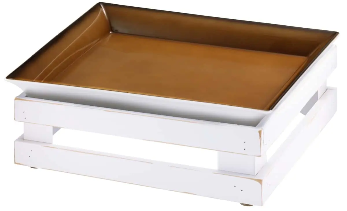 Bild von RAISER VINTAGE'Frischeschale' Porzellan, caramel 33x33, H: 15,0cm