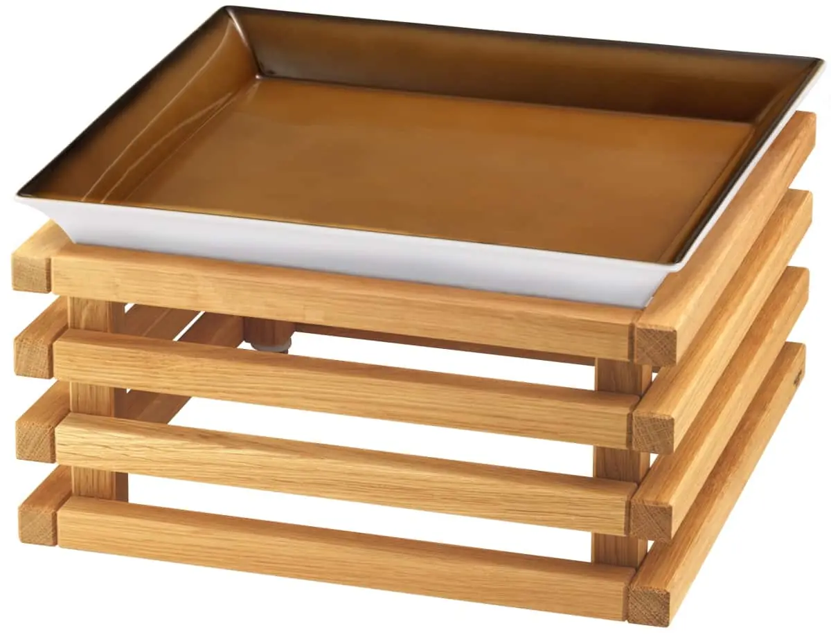 Bild von RAISER OAK 'Frischeschale' Porzellan, caramel 33x33, H: 21,5cm