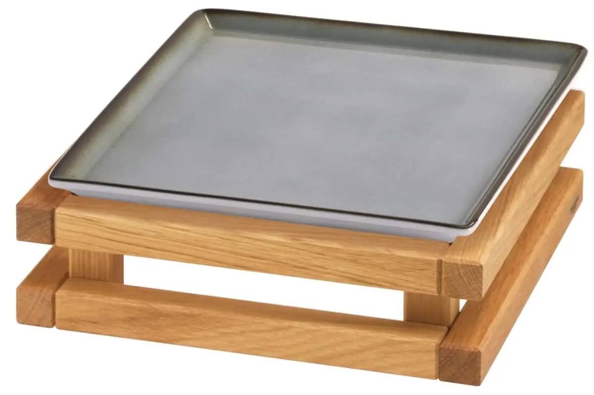 Bild von RAISER OAK 'Frischeplatte' Porzellan, grau 23x23, H: 8,9 cm