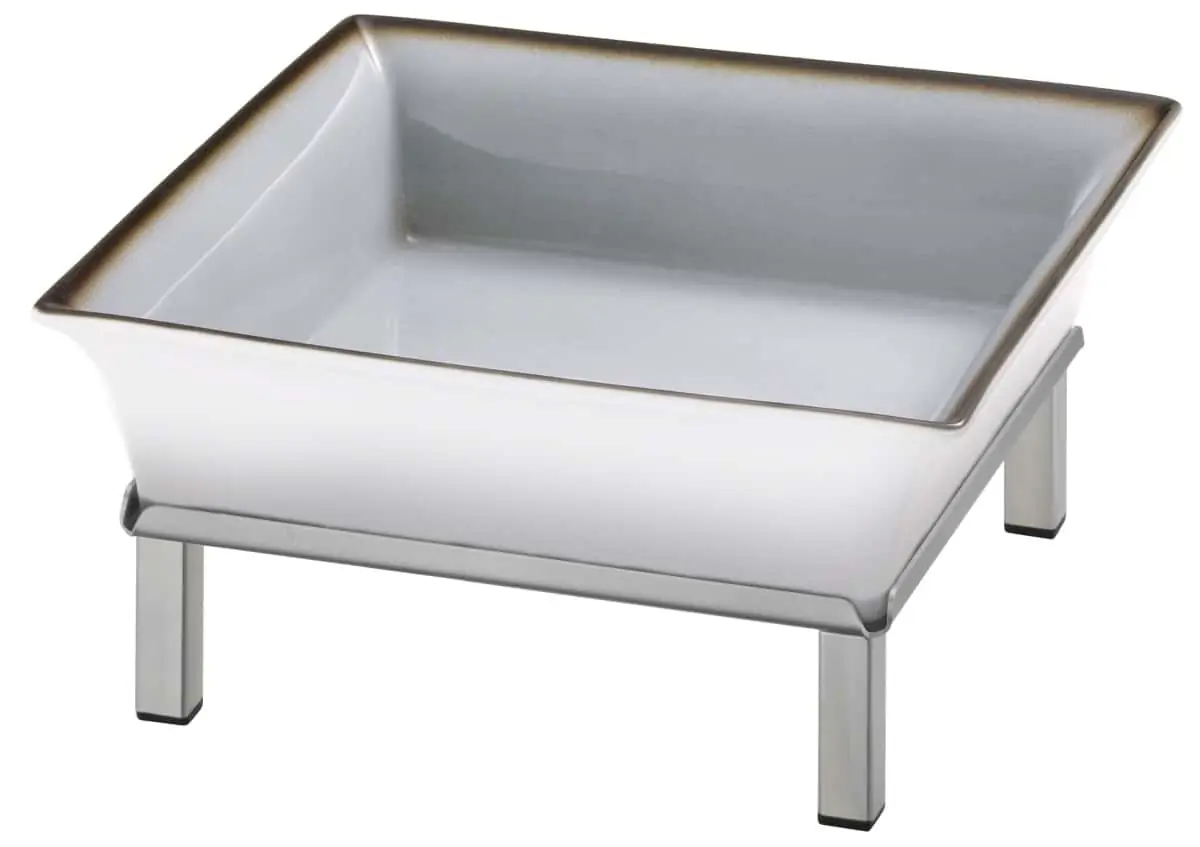Bild von RAISER INOX 'Frischeschale' Porzellan, grau 23x23, H: 12,5 cm