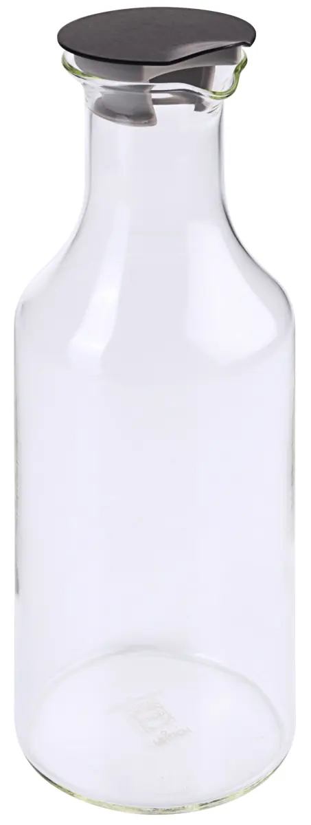 Bild von Nachschubbehälter Kunststoff- karaffe 1,2 Liter mit Edelstahldeckel, PVD schwarz